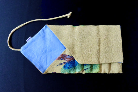 Furoshiki Pen Wrap (6‑Slot) – Pine trees.