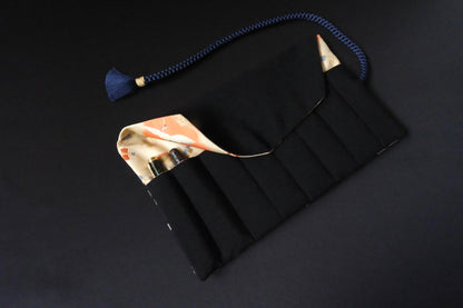 Kimono Pen Roll (8‑Slot) with Flap – Meadow Rabbits