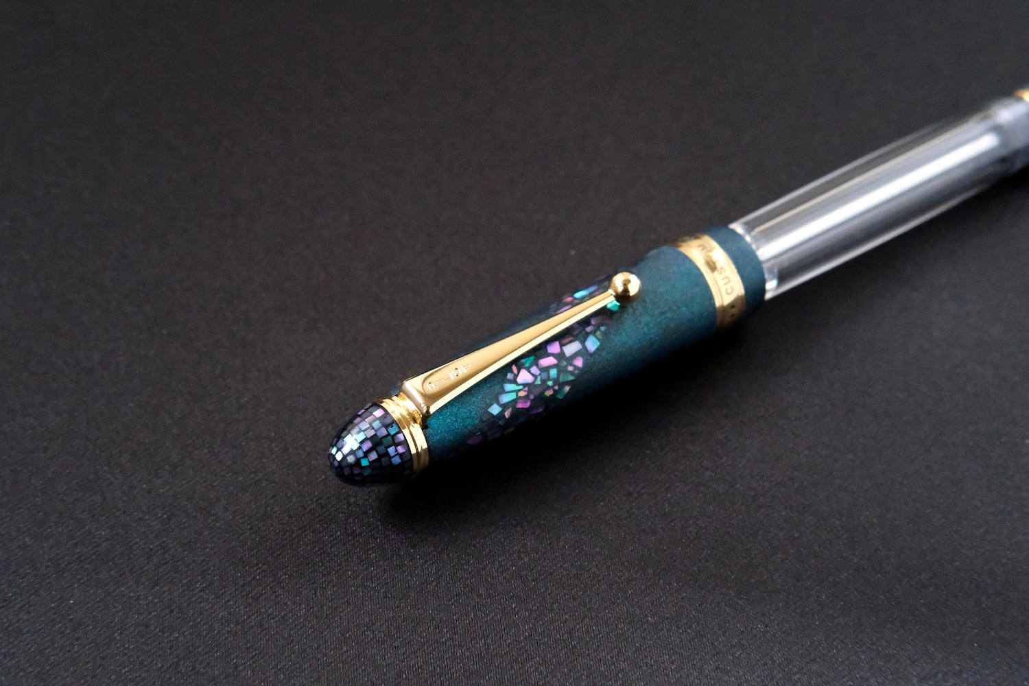Galaxy Swirl Raden on Metallic Blue-Charcoal-Pilot Custom 823