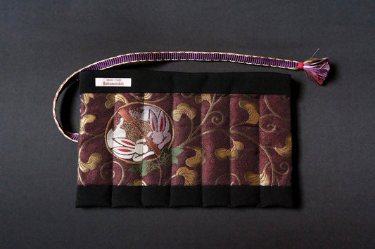 Kimono Pen Roll (7‑Slot) – Moon Rabbit
