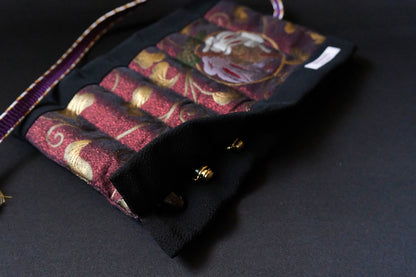 Kimono Pen Roll (7‑Slot) – Moon Rabbit