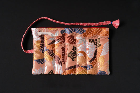 Kimono Pen Roll (7‑Slot) – Birds