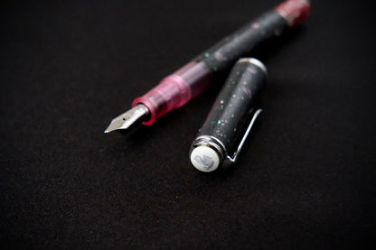 Sakura Petals on Ishime-nuri-Pelikan M205-Rose Quartz