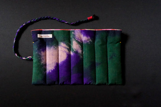 Kimono Pen Roll (7‑Slot) – Shibori-Dyed