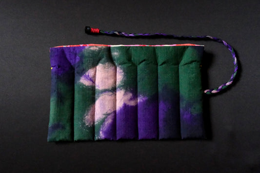 Kimono Pen Roll (7‑Slot) – Shibori-Dyed