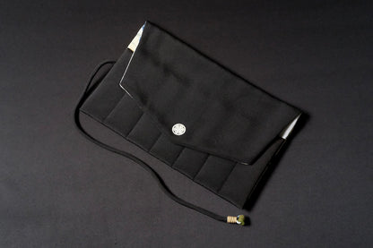 Kimono Pen Roll (7‑Slot) with Flap – Japanese white-eye