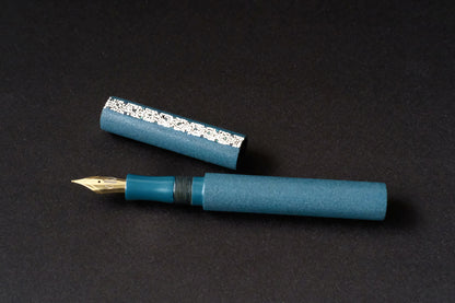 Teal blue Ishime-nuri with Rankaku on Newton Pens-Shinobi