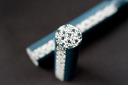 Teal blue Ishime-nuri with Rankaku on Newton Pens-Shinobi