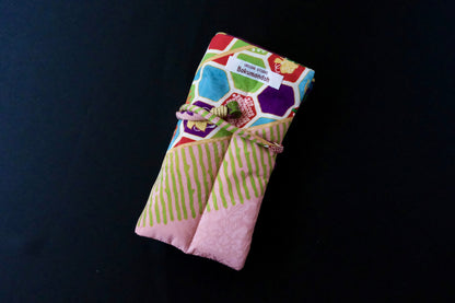 Kimono Pen Roll (7‑Slot) – Chrysanthemum